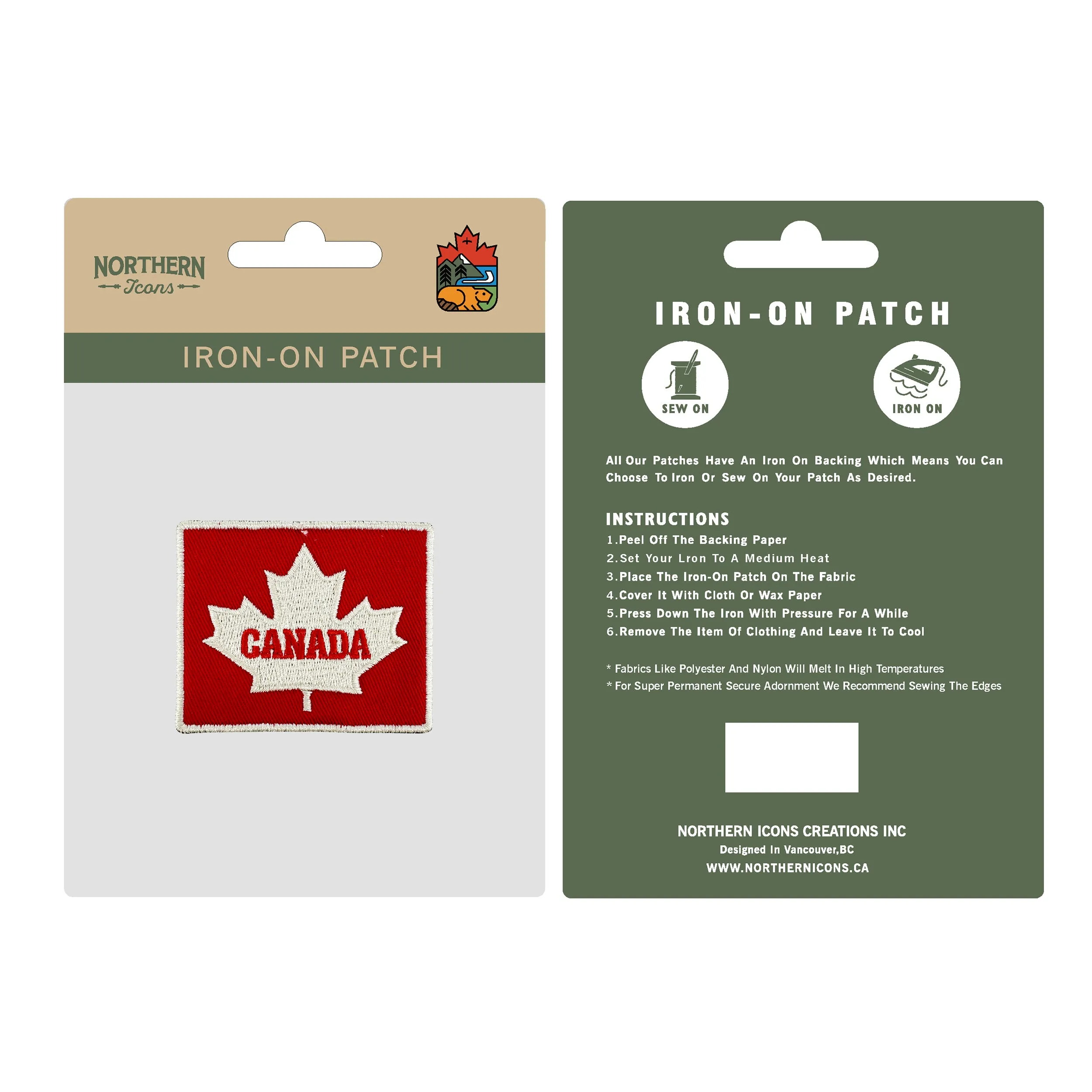 Canada iron-on embroidery patch