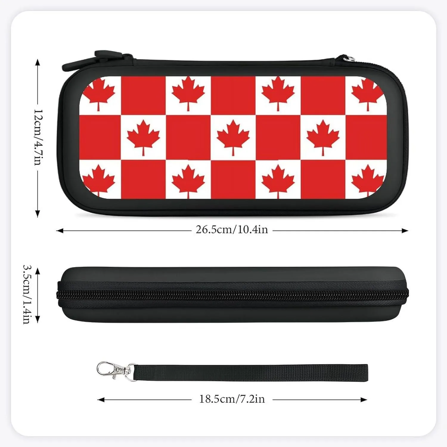 Canadian Flag Canada Leaf Compatible with Switch Carrying Case Hard Travel Game Bag Pouch with 15 Games Accessories