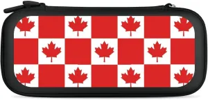 Canadian Flag Canada Leaf Compatible with Switch Carrying Case Hard Travel Game Bag Pouch with 15 Games Accessories