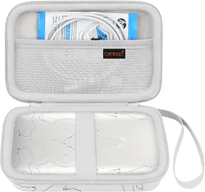 Canboc Hard Case for HP Sprocket Select Portable 2.3x3.4 Instant Photo Printer (Eclipse), Mesh Bag fit Zink Photo Paper, White