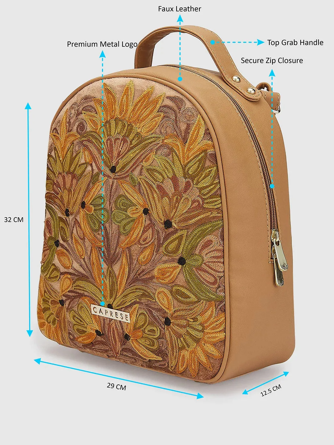 Caprese Tresna Medium Fawn Backpack