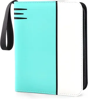 Card Binder 4 Pocket, Collectible Trading Card Albums Fits 400 Cards with 50 Removable Sleeves, Portable Trading Card Binder Collection Album Holder, Game Card Case book With Zipper for Gifts, L-Green