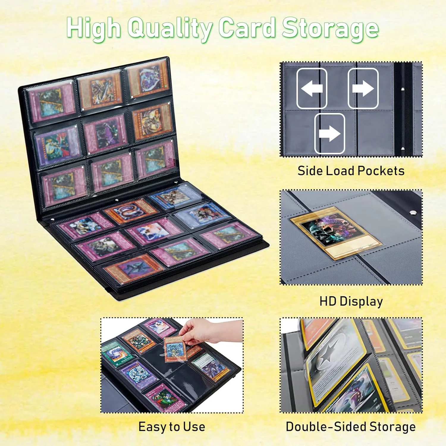 Card Binder 9 Pocket Trading Card Album Folder 900 Side Loading Pocket Binder Baseball Card Binder with Colorful Butterflies Pattern Design Card Binder for Game Cards & Sports Cards