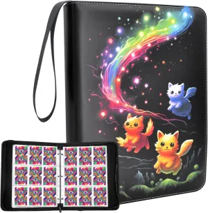 Card Binder for Trading Cards | 9 Pocket with 50 Sleeves up to 900 Cards | Holder Album School Choice for 1-18 Year Boys/Girls | Trading Card Binder Display Case (Card not included) (T1)