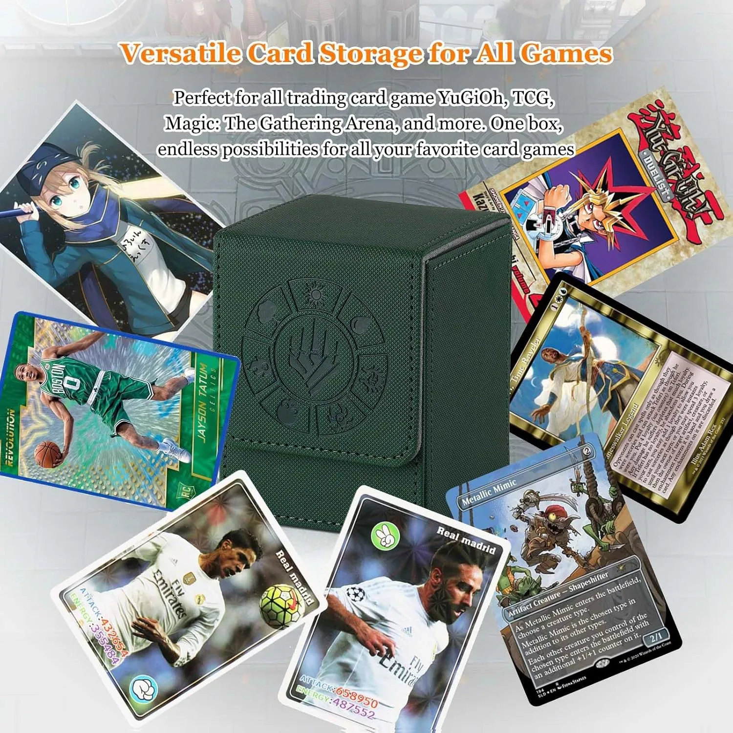Card Deck Box, 110  Storage MTG Deck Box with 50 Pcs Card Sleeve, Collectible Trading Card Cases for Magic Commander and More (4 Pack)