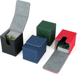 Card Deck Box, 110  Storage MTG Deck Box with 50 Pcs Card Sleeve, Collectible Trading Card Cases for Magic Commander and More (4 Pack)