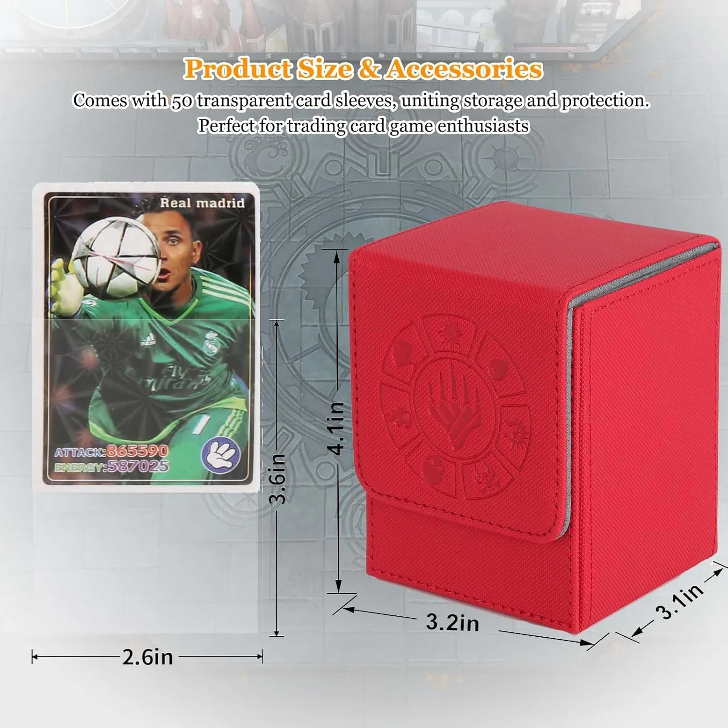Card Deck Box, 110  Storage MTG Deck Box with 50 Pcs Card Sleeve, Collectible Trading Card Cases for Magic Commander and More (4 Pack)