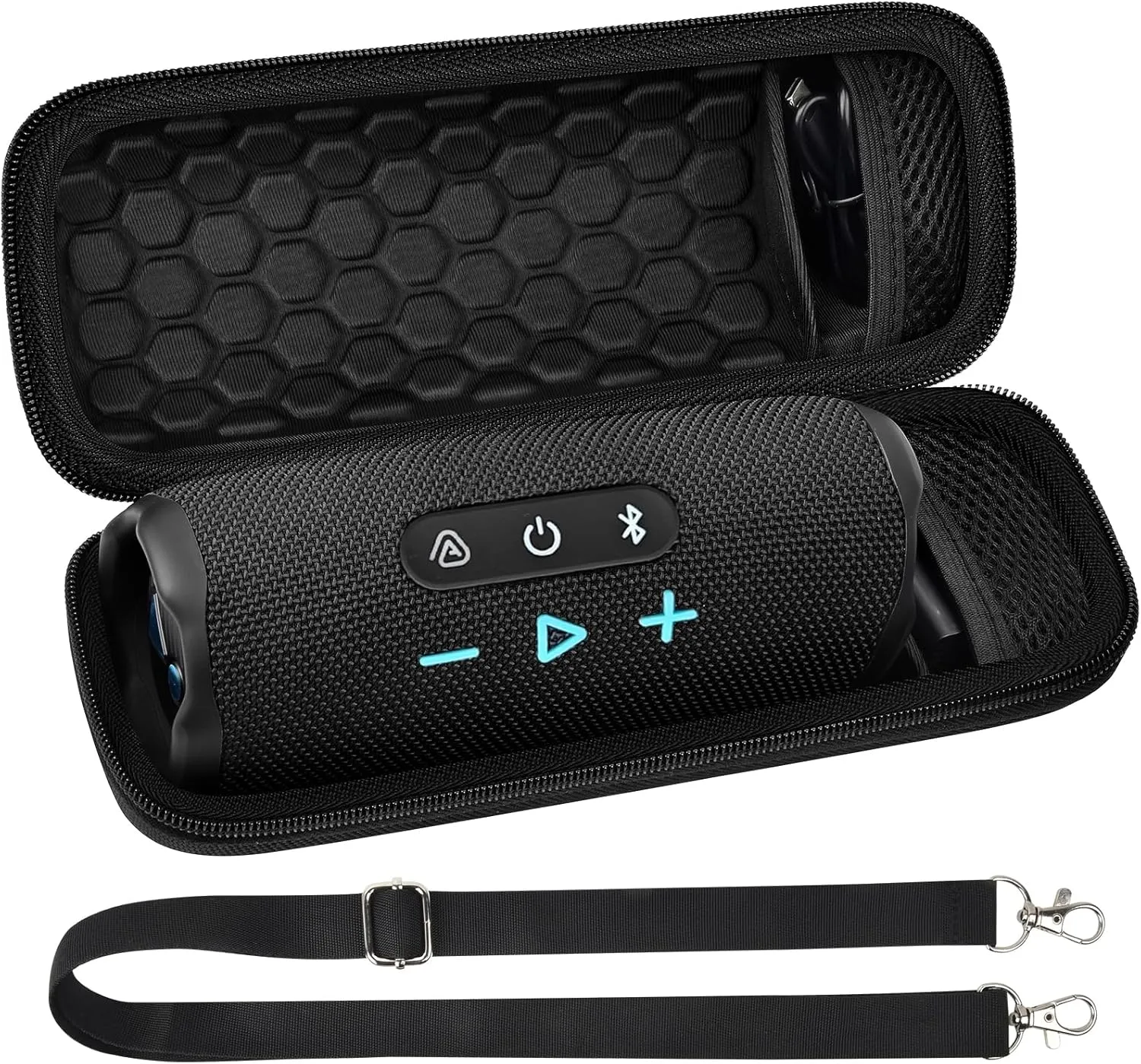 Case for JBL FLIP 7/6/ 5 Waterproof and Drop-Proof Bluetooth Speaker, Wireless Speaker Travel Carrying Bag with Handle and Detachable Shoulder Strap (Box Only) (Black)