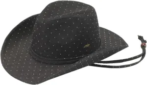 C.C All Over Rhinestone Denim Cowboy Hat with Chinstraps for Women