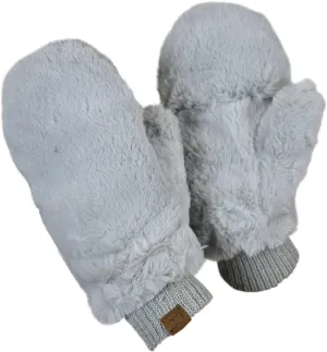 C.C Women's Faux Fur Wrist Length Fingerless Sherpa Lined Convertible Mittens Gloves