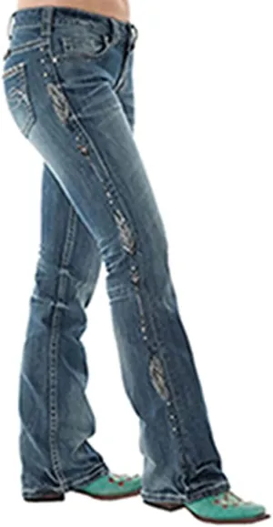 cffvdiz Embroidered Bootcut Jeans for Women