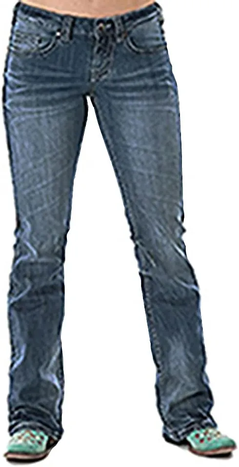 cffvdiz Embroidered Bootcut Jeans for Women