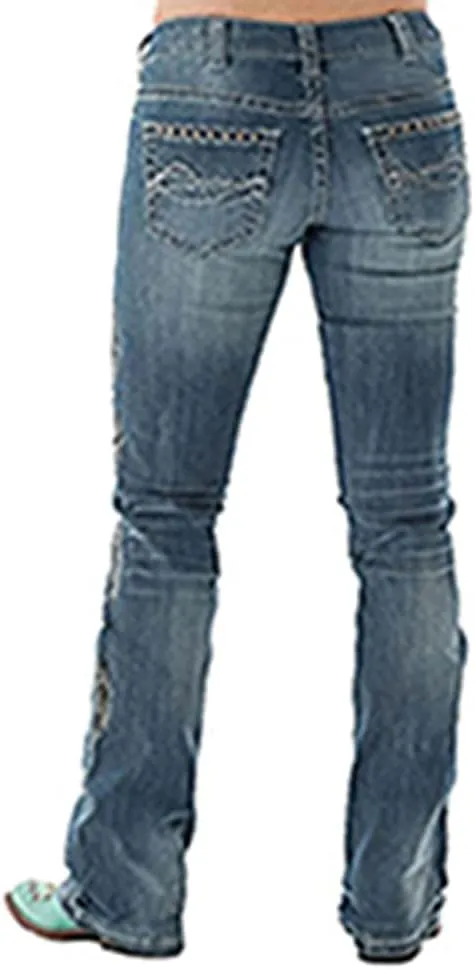 cffvdiz Embroidered Bootcut Jeans for Women