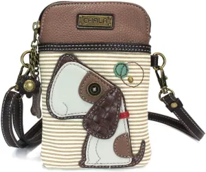 CHALA Cell Phone Crossbody Purse-Women PU Leather/Canvas Multicolor Handbag with Adjustable Strap