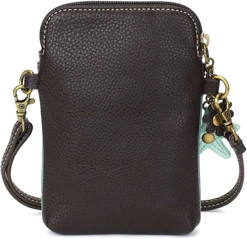 CHALA Cell Phone Crossbody Purse-Women PU Leather/Canvas Multicolor Handbag with Adjustable Strap