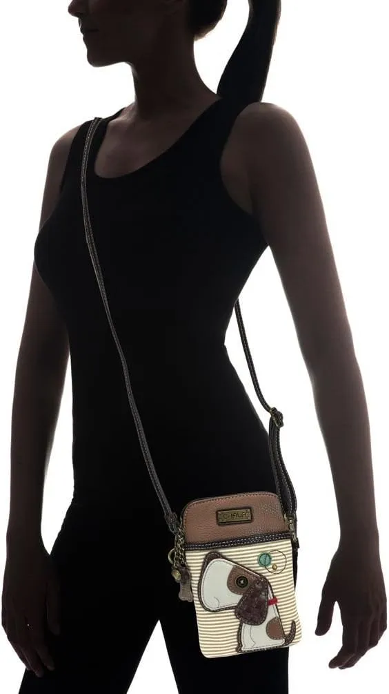CHALA Cell Phone Crossbody Purse-Women PU Leather/Canvas Multicolor Handbag with Adjustable Strap
