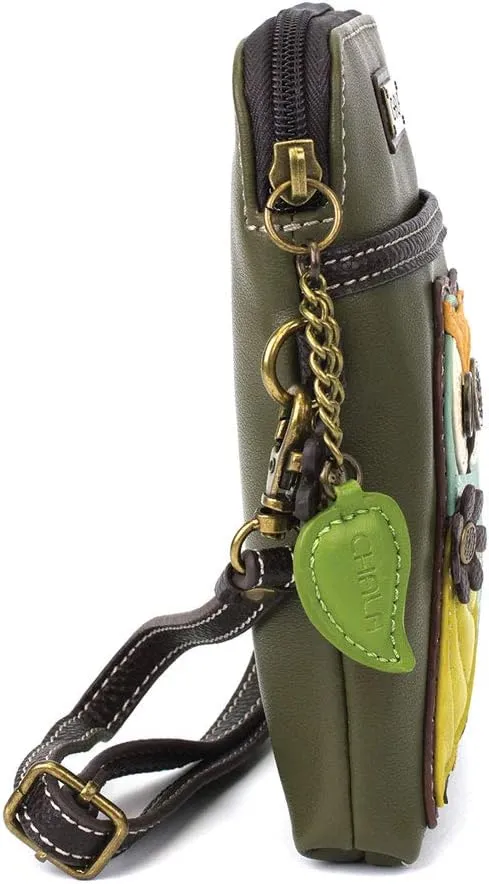 CHALA Cell Phone Crossbody Purse-Women PU Leather/Canvas Multicolor Handbag with Adjustable Strap