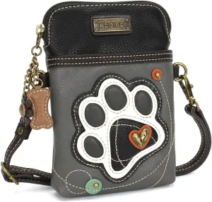 CHALA Cell Phone Crossbody Purse-Women PU Leather/Canvas Multicolor Handbag with Adjustable Strap