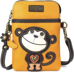 CHALA Cell Phone Crossbody Purse-Women PU Leather/Canvas Multicolor Handbag with Adjustable Strap