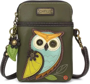 CHALA Cell Phone Crossbody Purse-Women PU Leather/Canvas Multicolor Handbag with Adjustable Strap