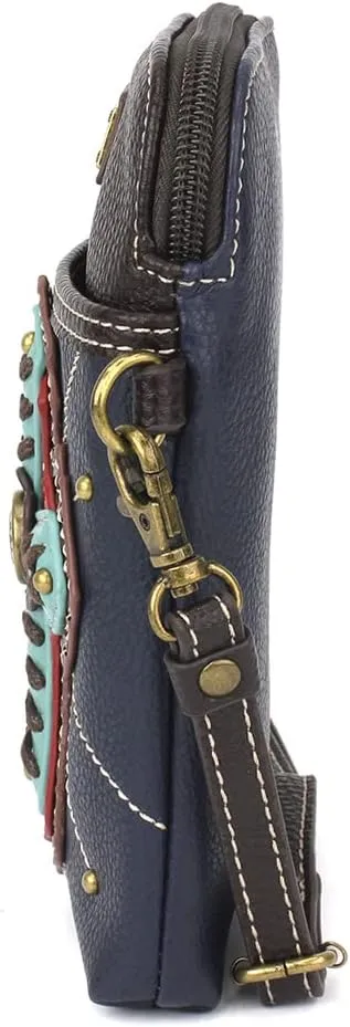 CHALA Cell Phone Crossbody Purse-Women PU Leather/Canvas Multicolor Handbag with Adjustable Strap