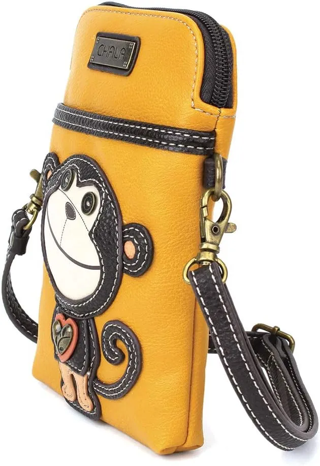CHALA Cell Phone Crossbody Purse-Women PU Leather/Canvas Multicolor Handbag with Adjustable Strap