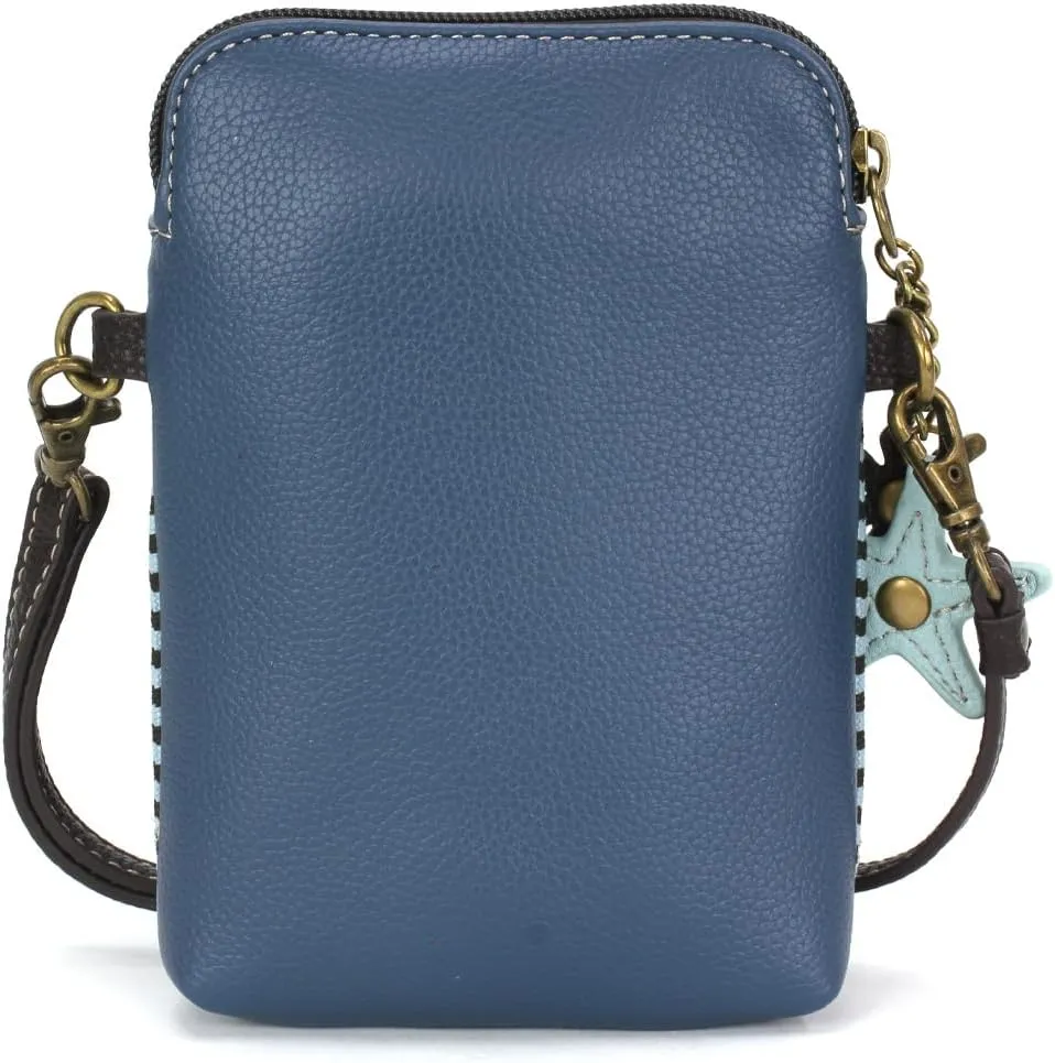 CHALA Cell Phone Crossbody Purse-Women PU Leather/Canvas Multicolor Handbag with Adjustable Strap