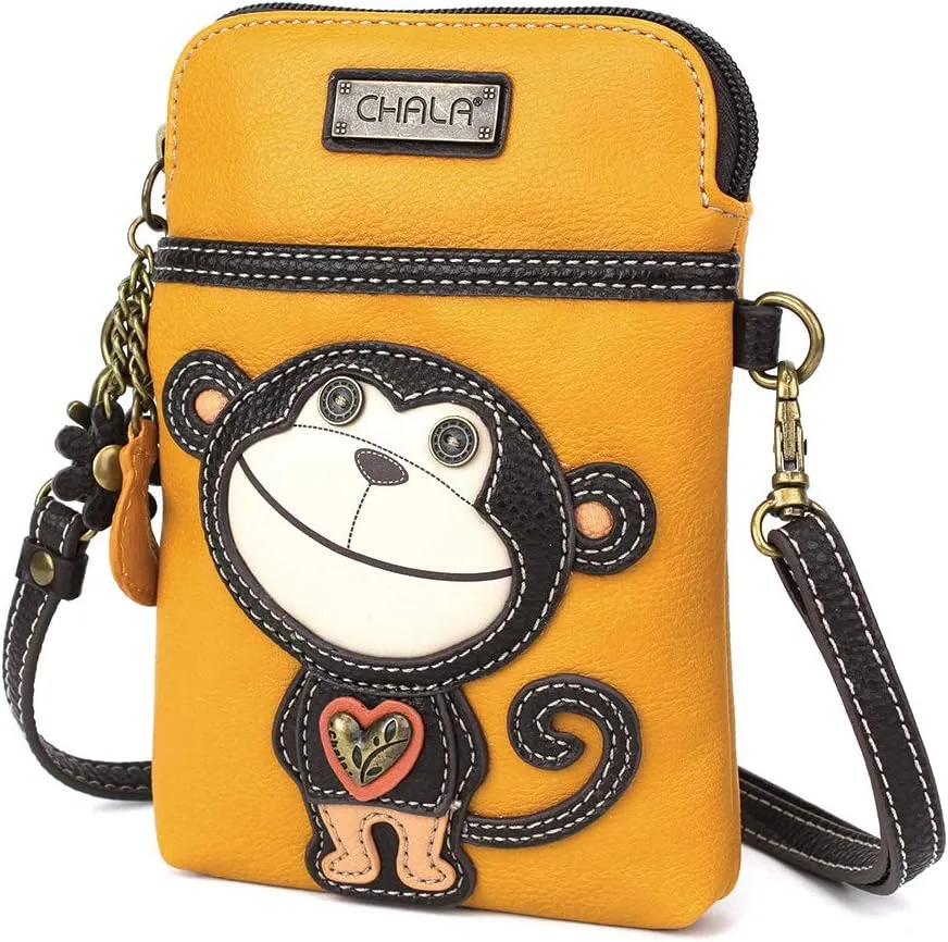 CHALA Cell Phone Crossbody Purse-Women PU Leather/Canvas Multicolor Handbag with Adjustable Strap