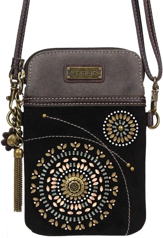 CHALA Dazzled Cell Phone Crossbody Purse-Women PU Leather Multicolor Handbag with Adjustable Strap