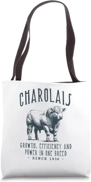 CHAROLAIS CATTLE VINTAGE LIVESTOCK DESIGN Tote Bag