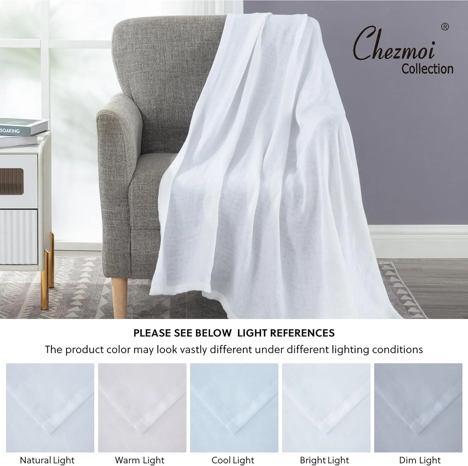 Chezmoi Collection Brussels Belgian Flax Linen Throw Blanket, 50" x 70" - Pre-Washed Super Soft Lightweight Breathable Summer Blanket White Color for Living Room Couch & Bed