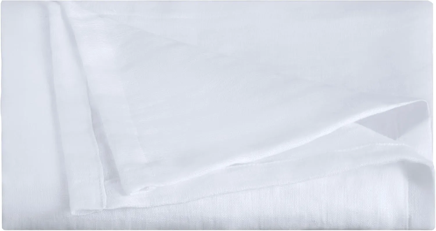 Chezmoi Collection Brussels Belgian Flax Linen Throw Blanket, 50" x 70" - Pre-Washed Super Soft Lightweight Breathable Summer Blanket White Color for Living Room Couch & Bed