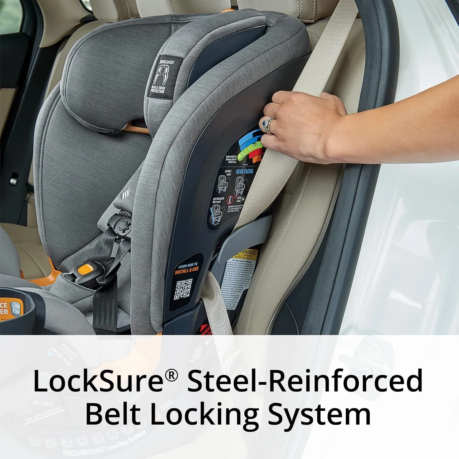 Chicco OneFit ClearTex All-in-One Car Seat, Slim Design, Rear-Facing Seat for Infants 5-40 lbs., Forward-Facing 25-65 lbs., Booster 40-100 lbs., Convertible Car Seat | Obsidian/Black