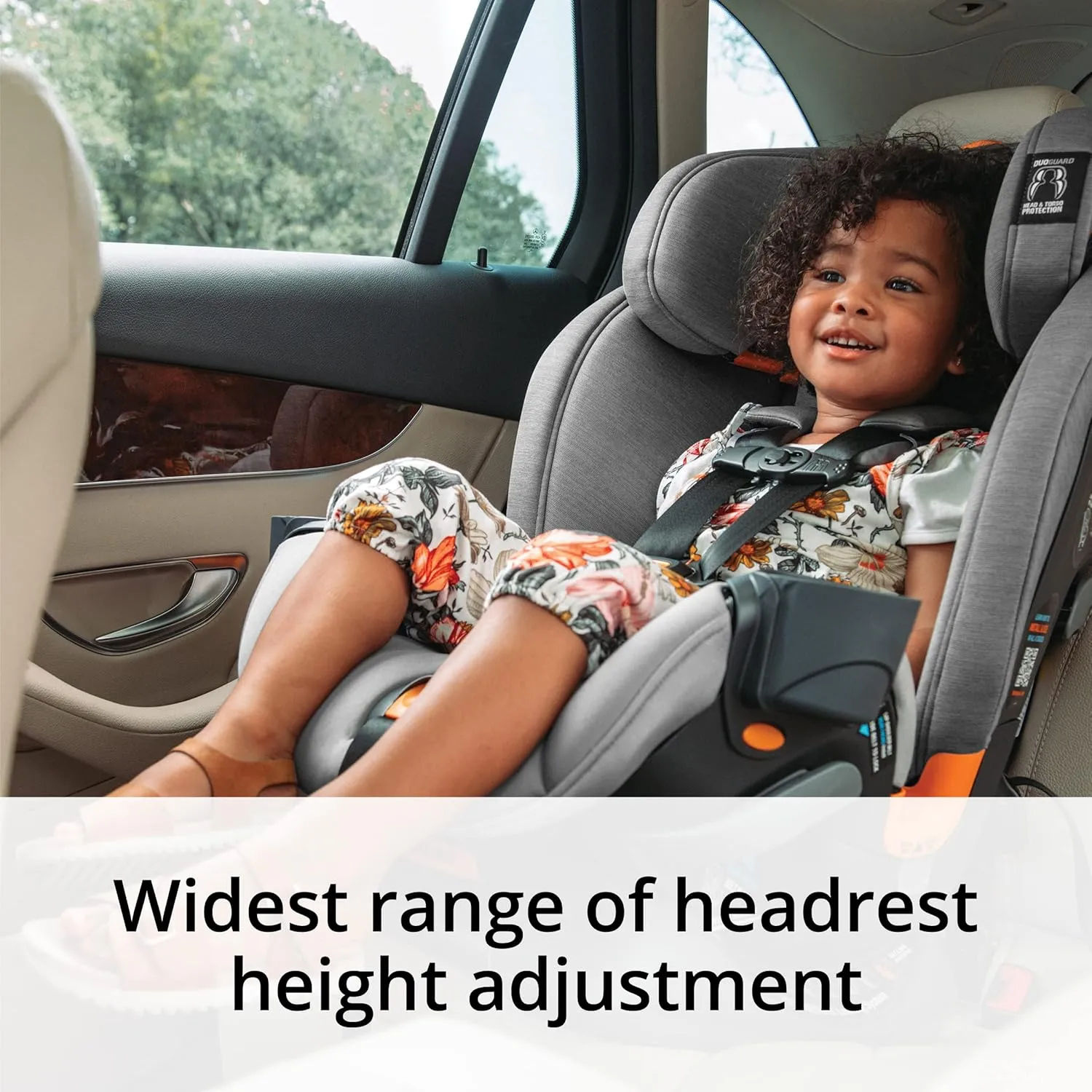 Chicco OneFit ClearTex All-in-One Car Seat, Slim Design, Rear-Facing Seat for Infants 5-40 lbs., Forward-Facing 25-65 lbs., Booster 40-100 lbs., Convertible Car Seat | Obsidian/Black