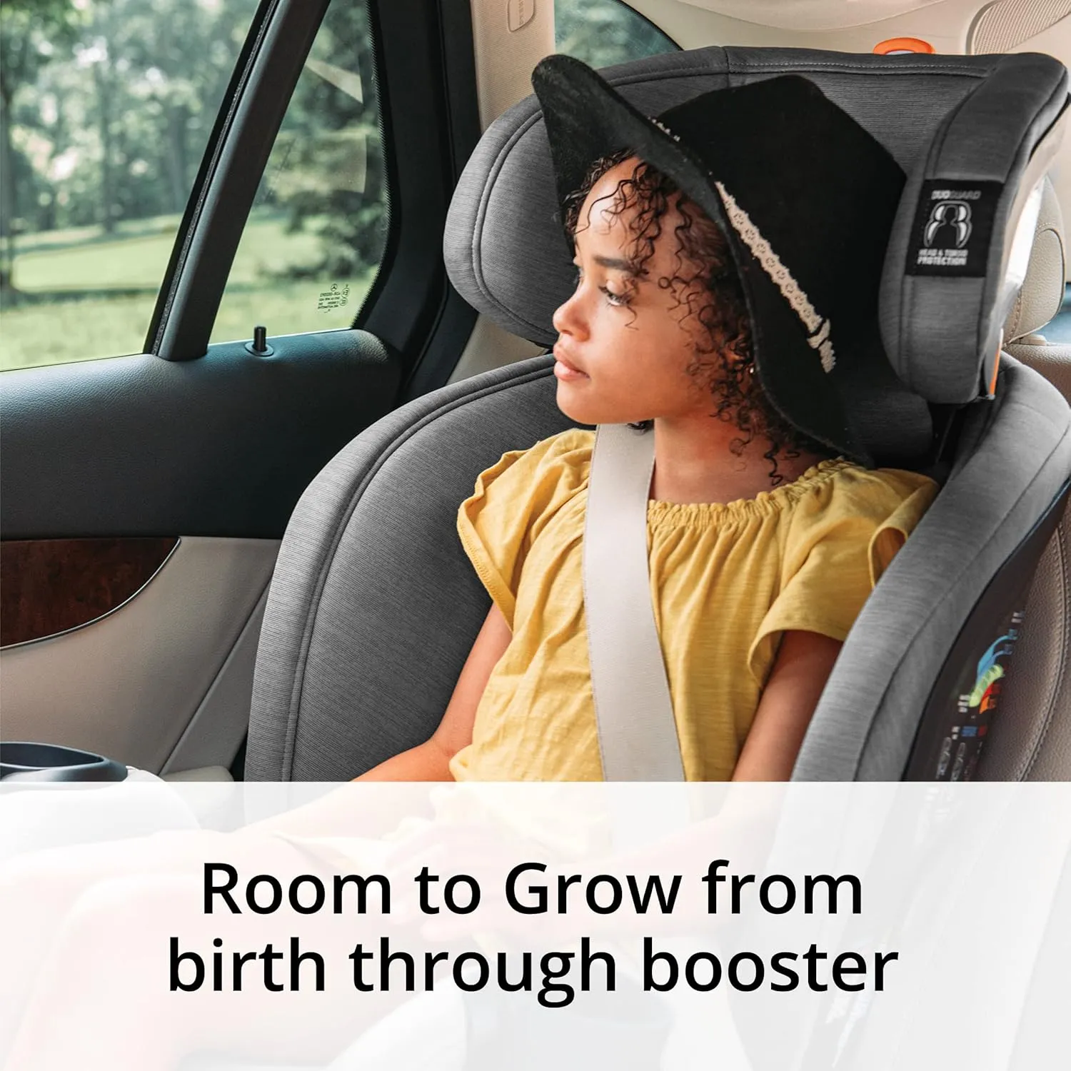 Chicco OneFit ClearTex All-in-One Car Seat, Slim Design, Rear-Facing Seat for Infants 5-40 lbs., Forward-Facing 25-65 lbs., Booster 40-100 lbs., Convertible Car Seat | Obsidian/Black
