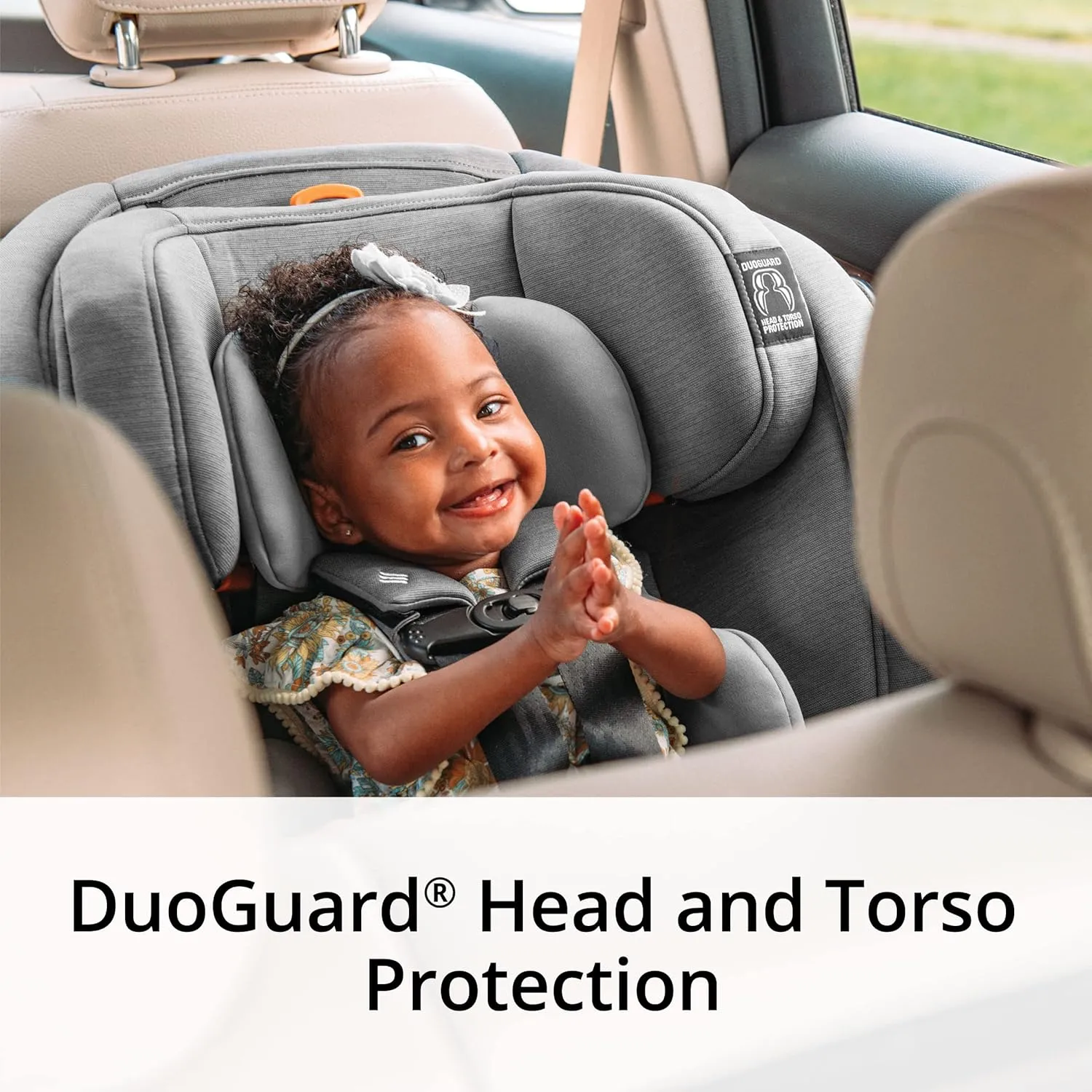 Chicco OneFit ClearTex All-in-One Car Seat, Slim Design, Rear-Facing Seat for Infants 5-40 lbs., Forward-Facing 25-65 lbs., Booster 40-100 lbs., Convertible Car Seat | Obsidian/Black