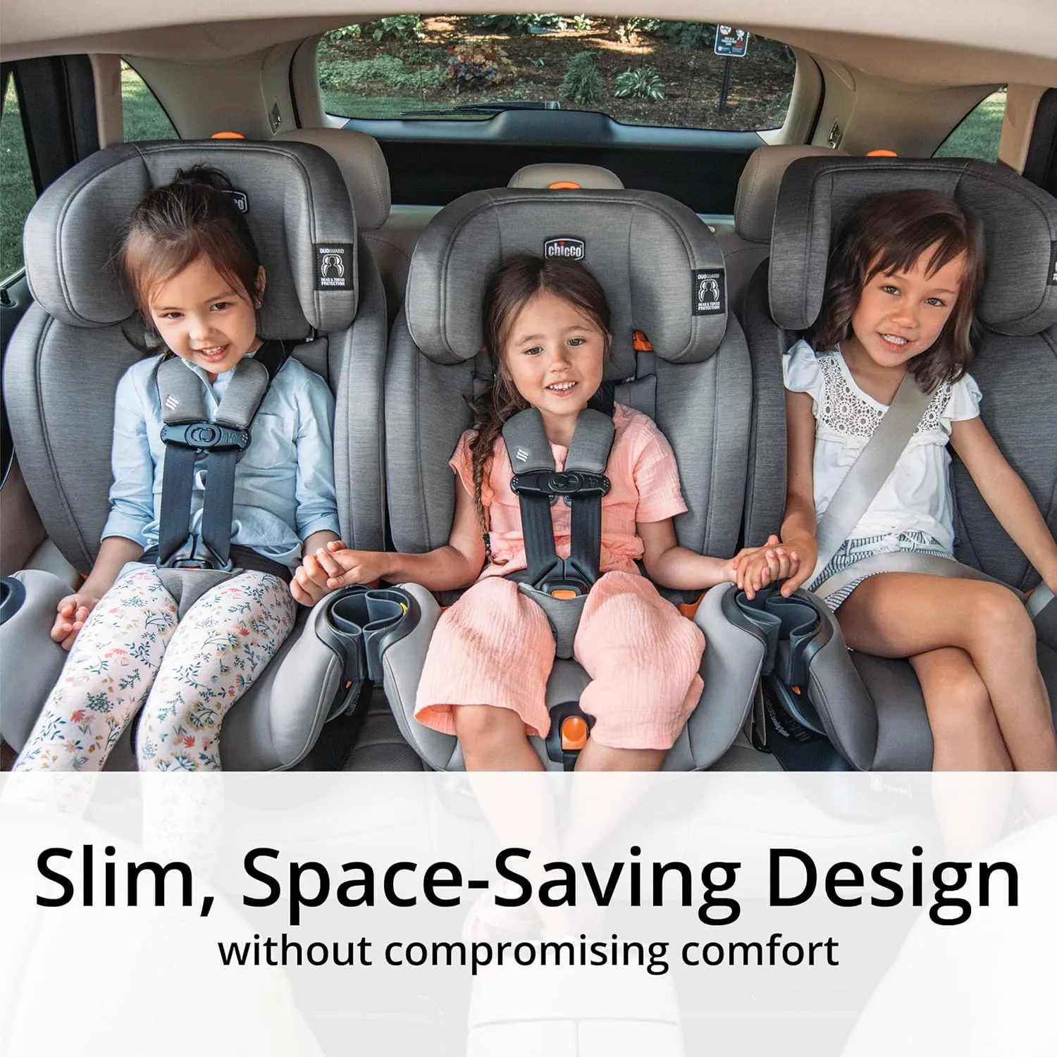 Chicco OneFit ClearTex All-in-One Car Seat, Slim Design, Rear-Facing Seat for Infants 5-40 lbs., Forward-Facing 25-65 lbs., Booster 40-100 lbs., Convertible Car Seat | Obsidian/Black