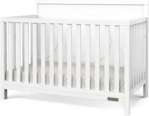 Child Craft Orbit 4-in-1 Convertible Crib, Baby Crib Converts to Day Bed, Toddler Bed and Full Size Bed, 3 Adjustable Mattress Positions, Non-Toxic, Baby Safe Finish (Matte White)