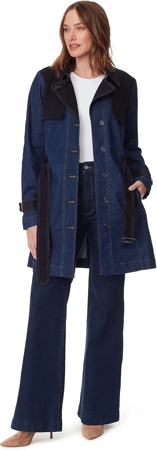 Christian Siriano x Gloria Vanderbilt Collab Women's Storm Shield Demin Trench