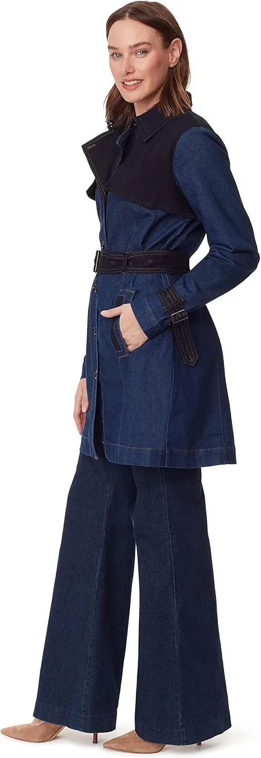Christian Siriano x Gloria Vanderbilt Collab Women's Storm Shield Demin Trench