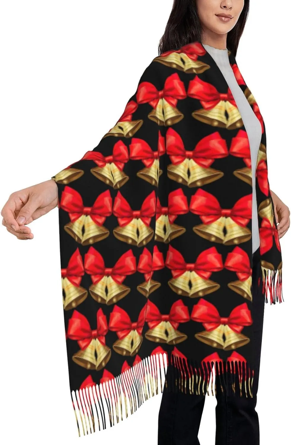 Christmas Holiday Exquisite Cashmere Tassel Scarf And Shawl Wraps Lightweight Fashion Scarf Presents For Ladies
