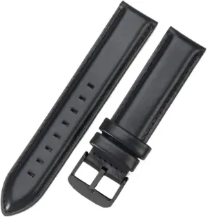 Classic Ancient Style Cowhide Watch Strap Compatible with DW Daniel Wellington Solid Stainless Steel Buckle Straight Interface Watchband(Black-Black-K4,22mm)