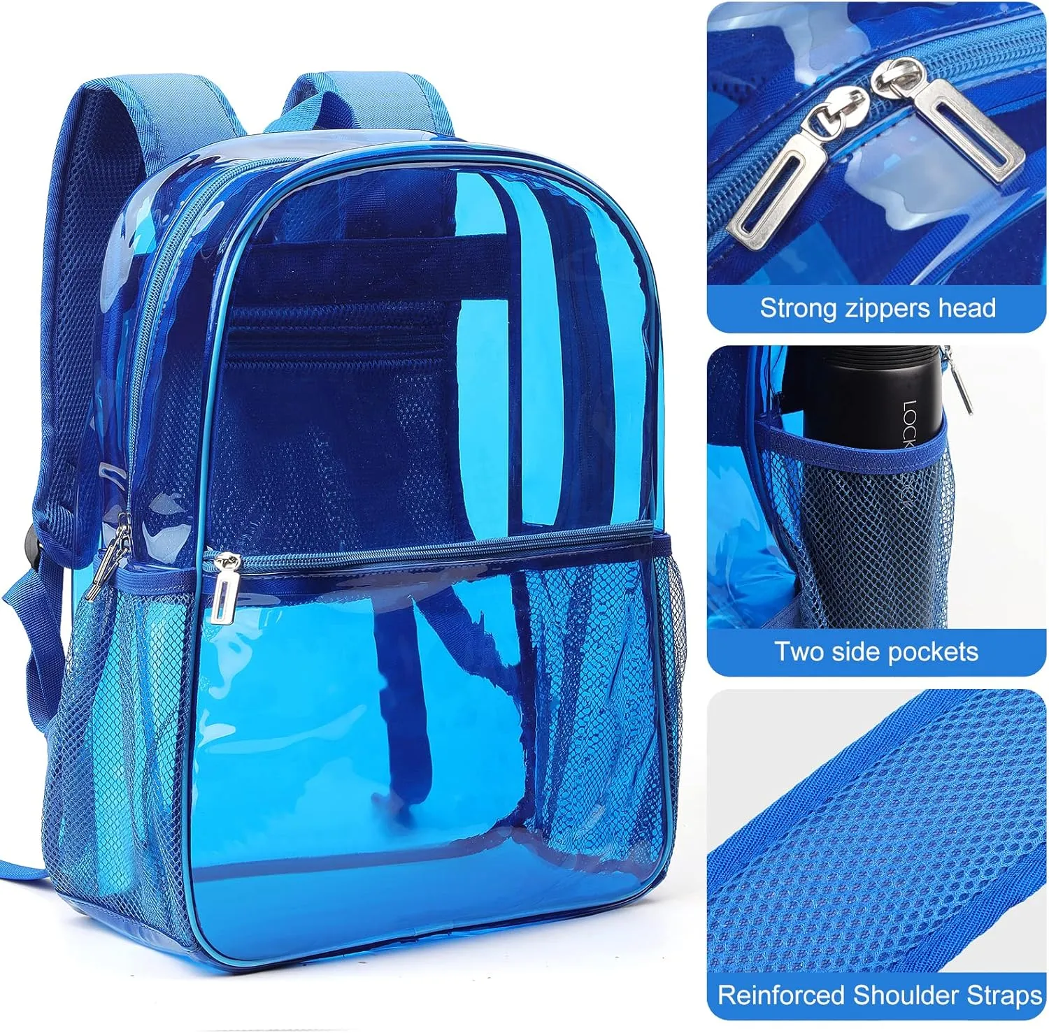 Clear Backpack Heavy Duty TPU Transparent Backpack for Sports,Work,Security Travel.