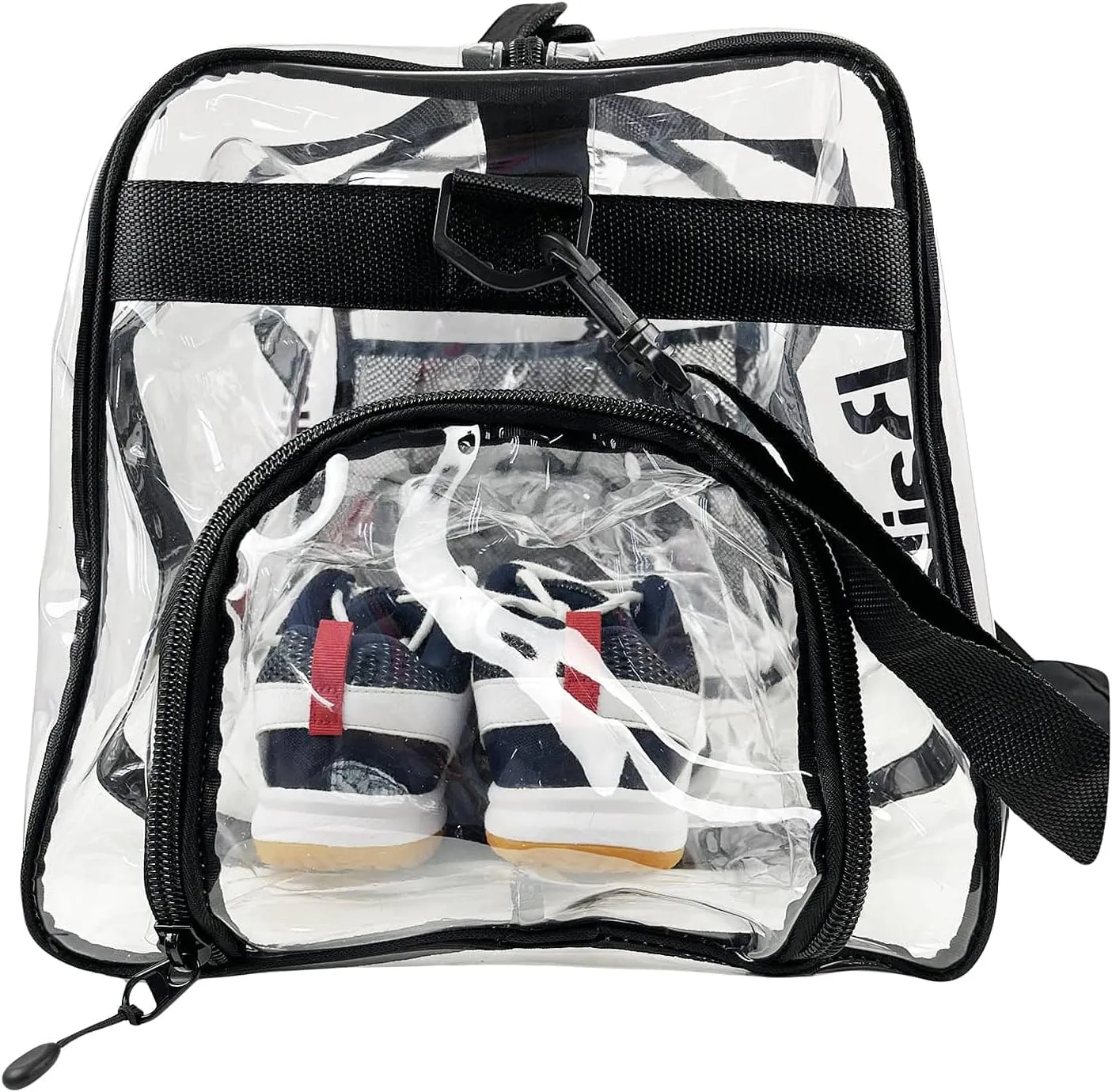 Clear duffel bag big size with separate shoes compartment