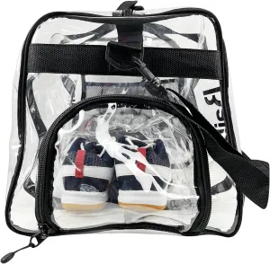 Clear duffel bag big size with separate shoes compartment