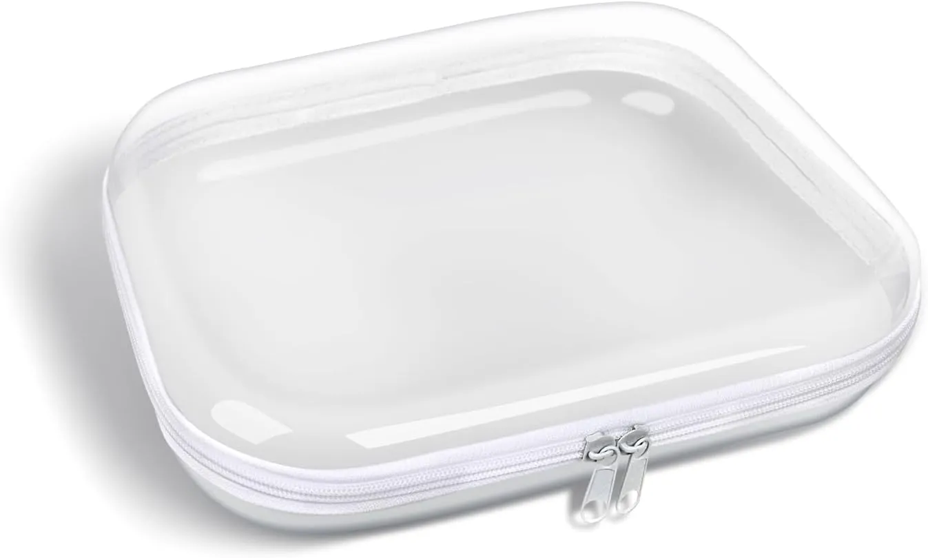 Clear Hard Shell Zipper Case,3PCS Transparent Clear Zipper Pouches,Hard Side Plastic Case Set,Portable Travel Storage Organizer Bins