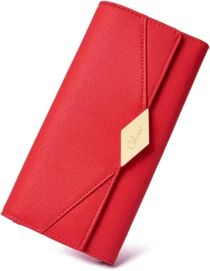 CLUCI Leather Wallet for Women Slim Designer Trifold Ladies Credit Card Holder