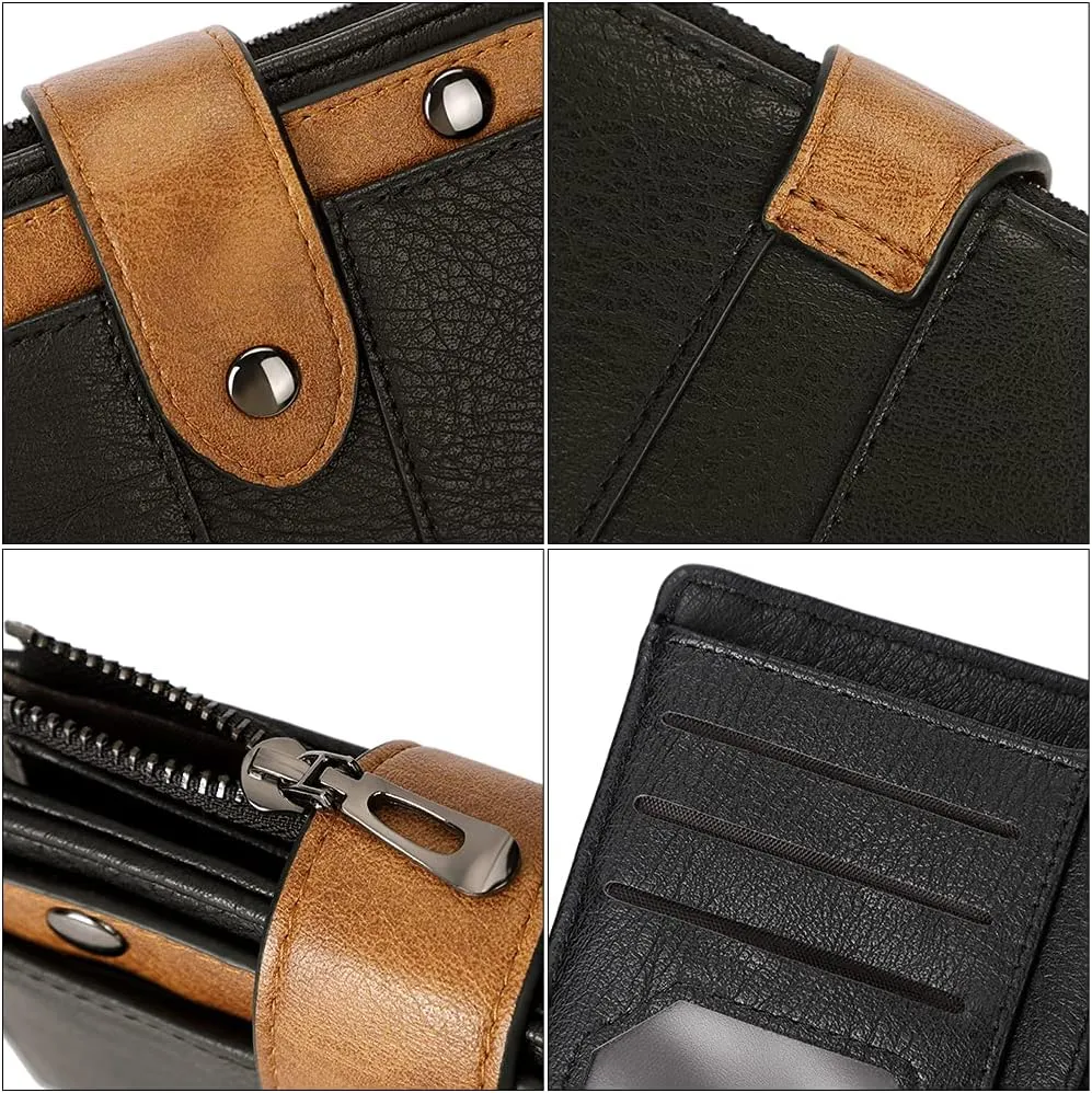 CLUCI Small Wallet for Women Leather Slim Womens Wallet Bifold Multi Card Holder Organizer Designer with Removable ID Window
