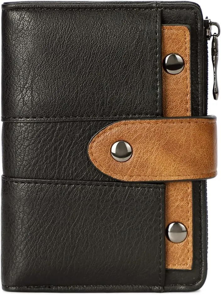 CLUCI Small Wallet for Women Leather Slim Womens Wallet Bifold Multi Card Holder Organizer Designer with Removable ID Window