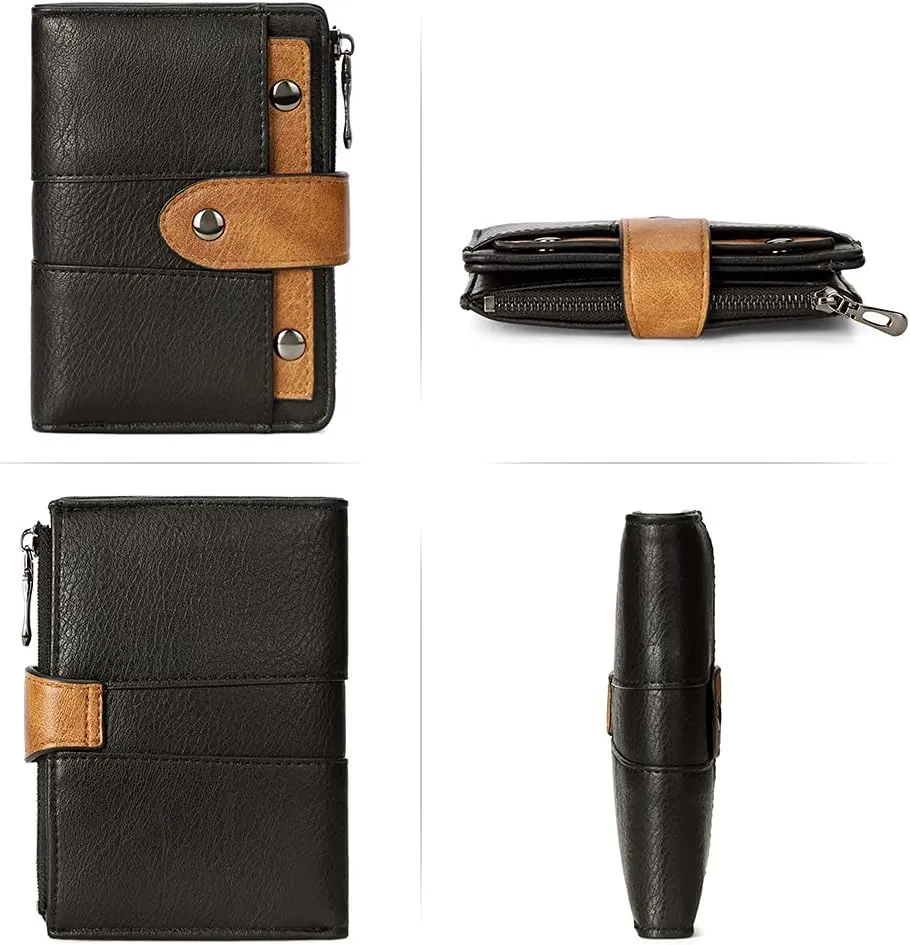 CLUCI Small Wallet for Women Leather Slim Womens Wallet Bifold Multi Card Holder Organizer Designer with Removable ID Window